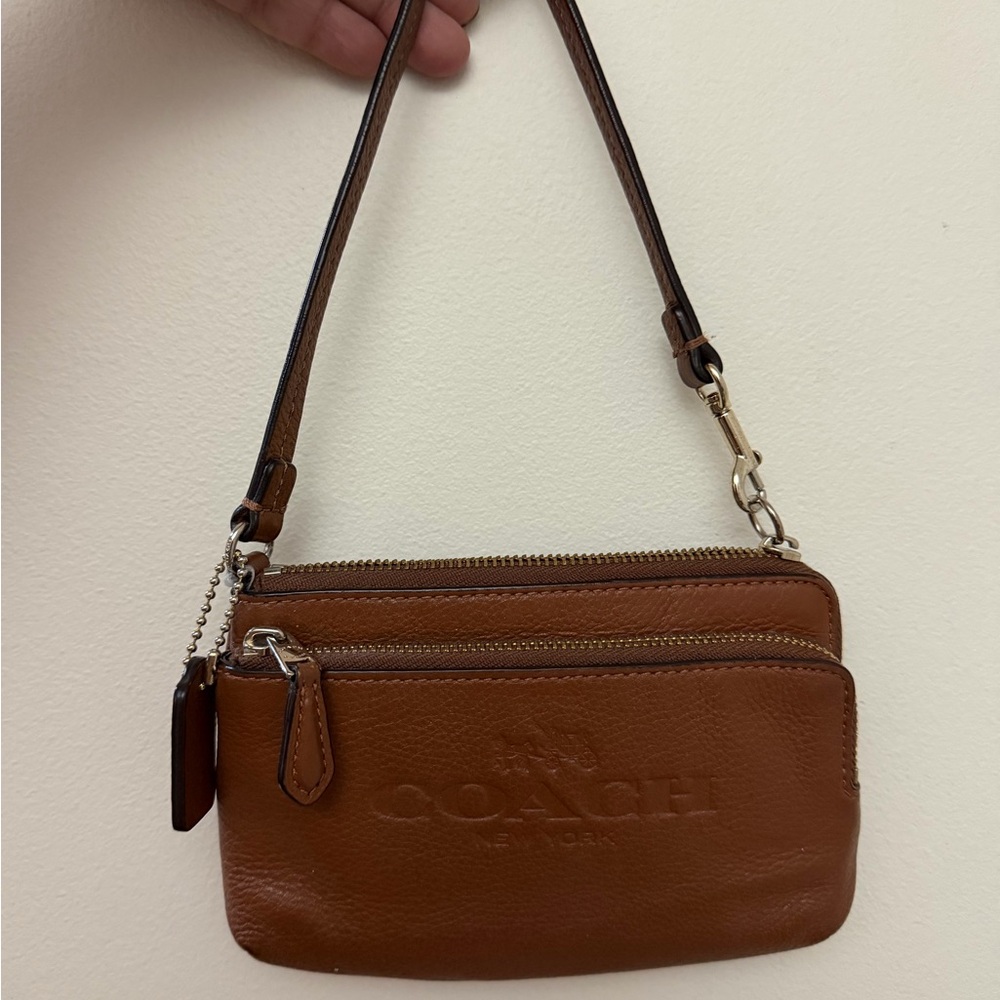 Coach Tan Leather Wristlet
